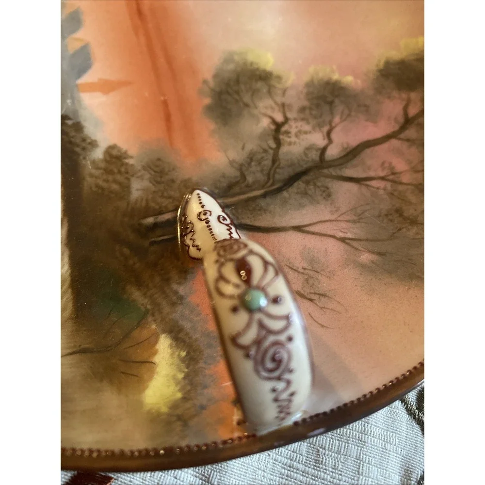 vintage, hand-painted porcelain plate, from the Noritake Lusterware collection